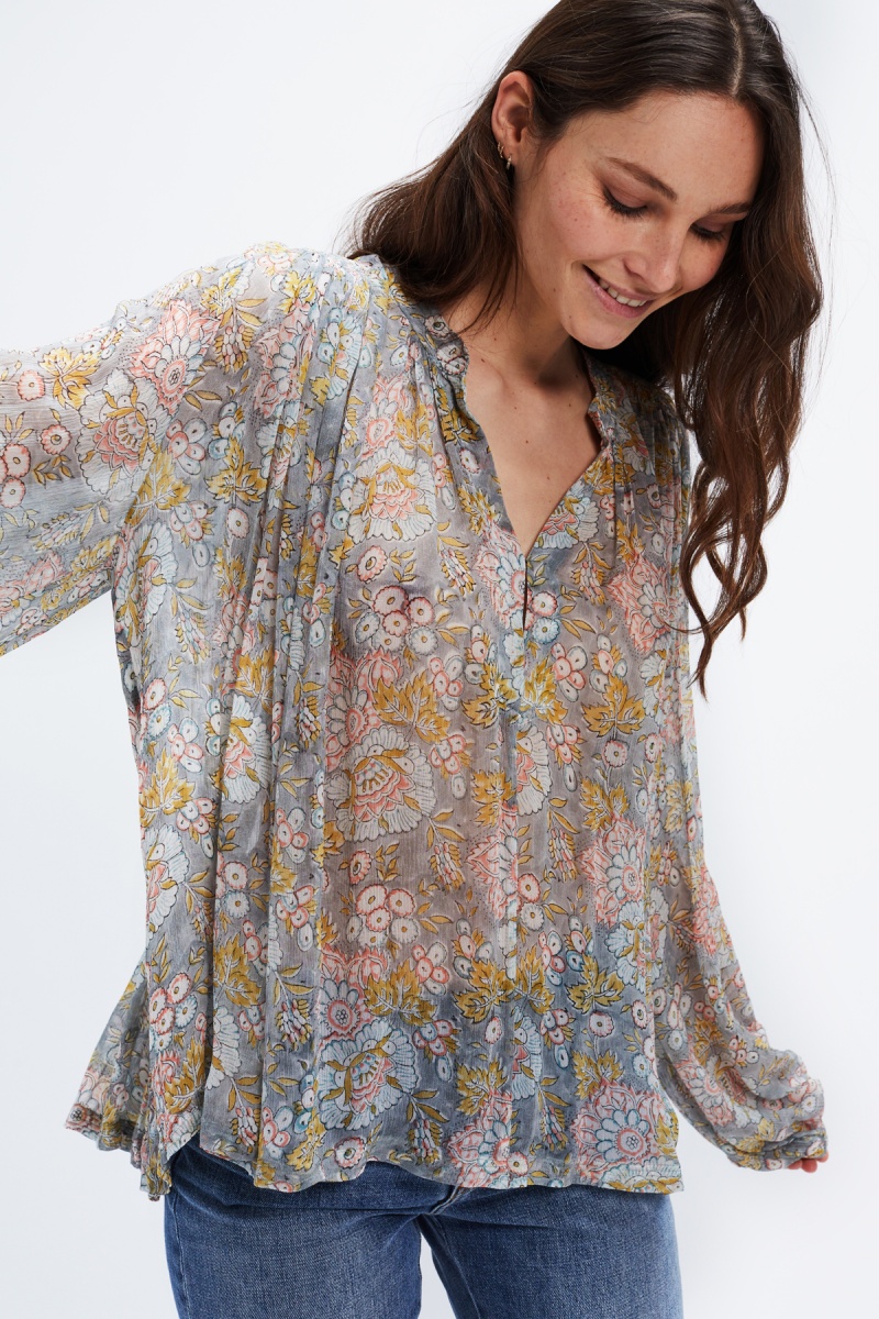 POKO Printed cotton voile blouse - CHARLIE JOE