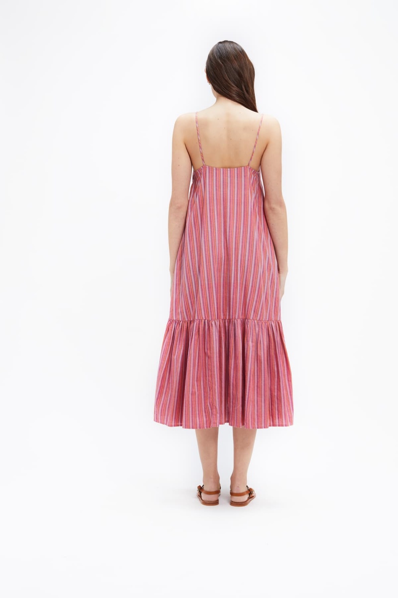 BUGGY Pink striped dress with thin straps - CHARLIE JOE